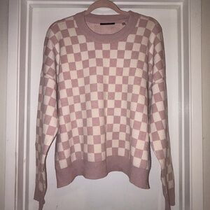 Tahari Pink and Cream Knit Sweater